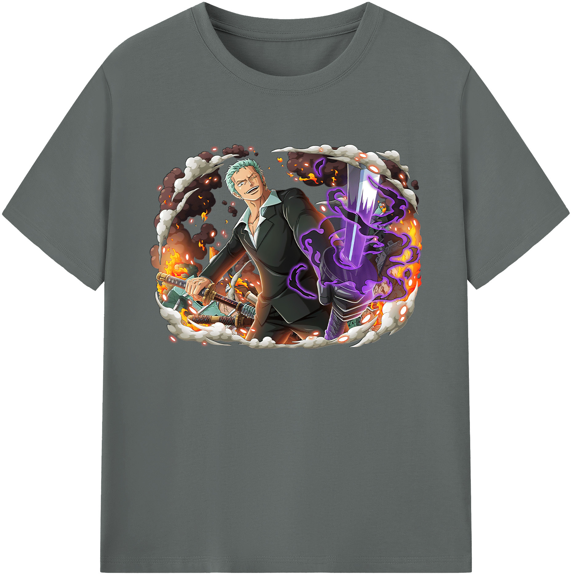 ワンピース ロロノア・ゾロ ONE PIECE Roronoa Zoro 綿100％ メンズ半袖Tシャツ｜肌触りやわらか＆通気性